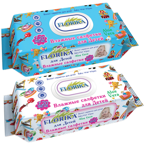 Wet wipes for children with plastics flap TM "FLORIKA" 120 pcs.